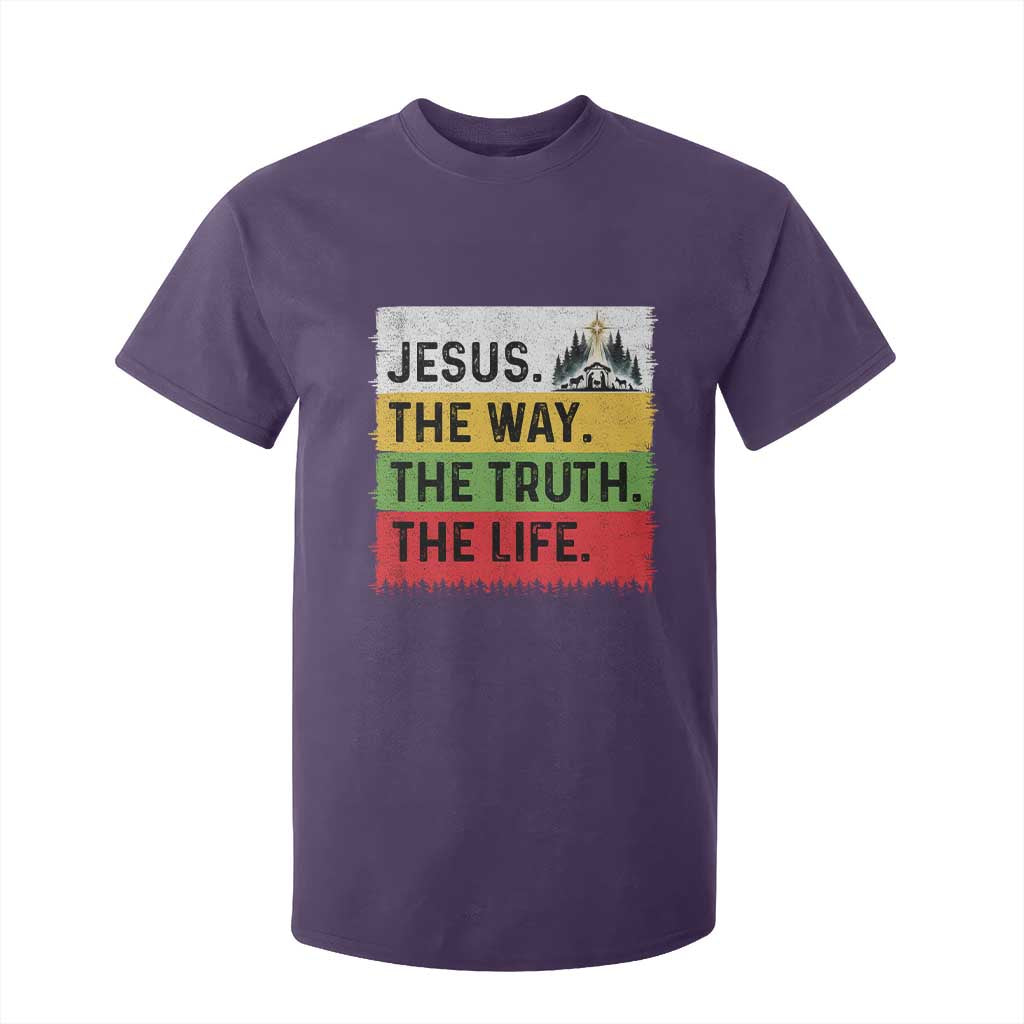 Jesus Christian T Shirt For Kid The Way The Truth The Life Nativity Scene TS14 Purple Print Your Wear