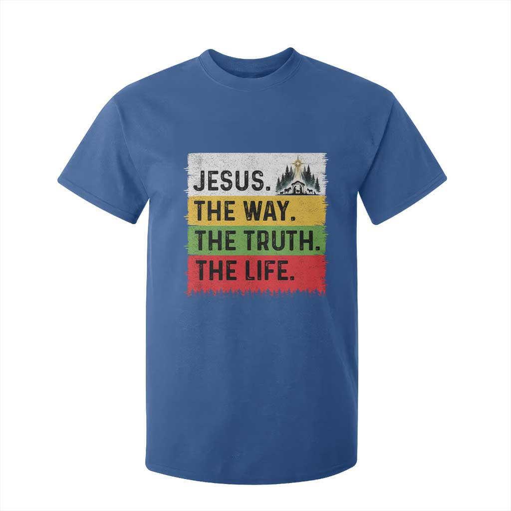 Jesus Christian T Shirt For Kid The Way The Truth The Life Nativity Scene TS14 Royal Blue Print Your Wear