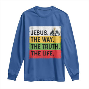 Jesus Christian Long Sleeve Shirt The Way The Truth The Life Nativity Scene TS14 Royal Blue Print Your Wear
