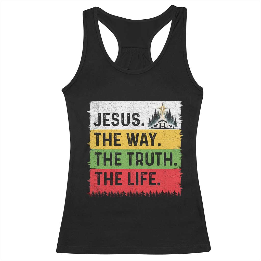 Jesus Christian Racerback Tank Top The Way The Truth The Life Nativity Scene TS14 Black Print Your Wear