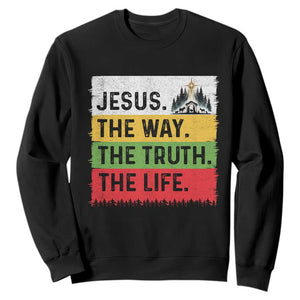 Jesus Christian Sweatshirt The Way The Truth The Life Nativity Scene TS14 Black Print Your Wear