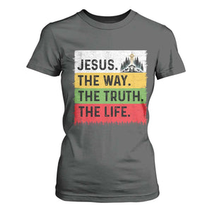 Jesus Christian T Shirt For Women The Way The Truth The Life Nativity Scene TS14 Dark Heather Print Your Wear