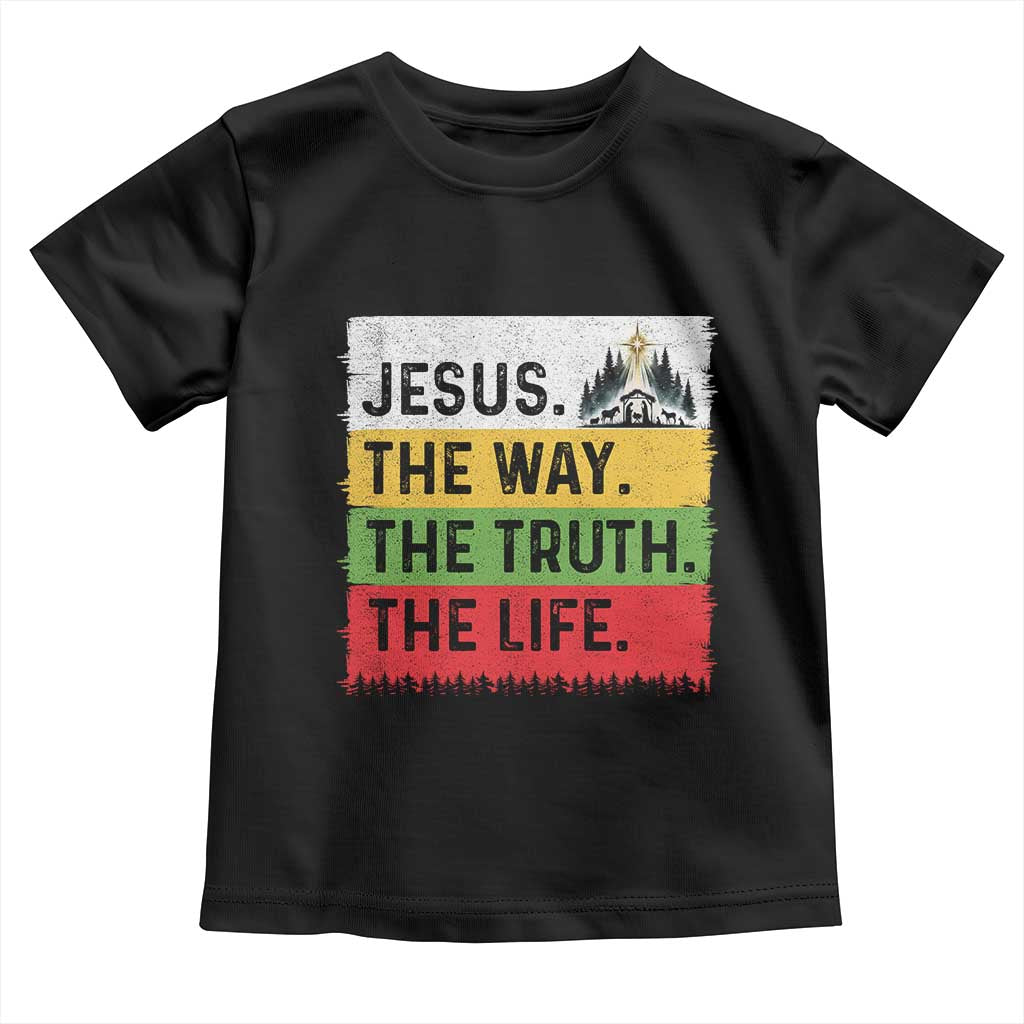 Jesus Christian Toddler T Shirt The Way The Truth The Life Nativity Scene TS14 Black Print Your Wear