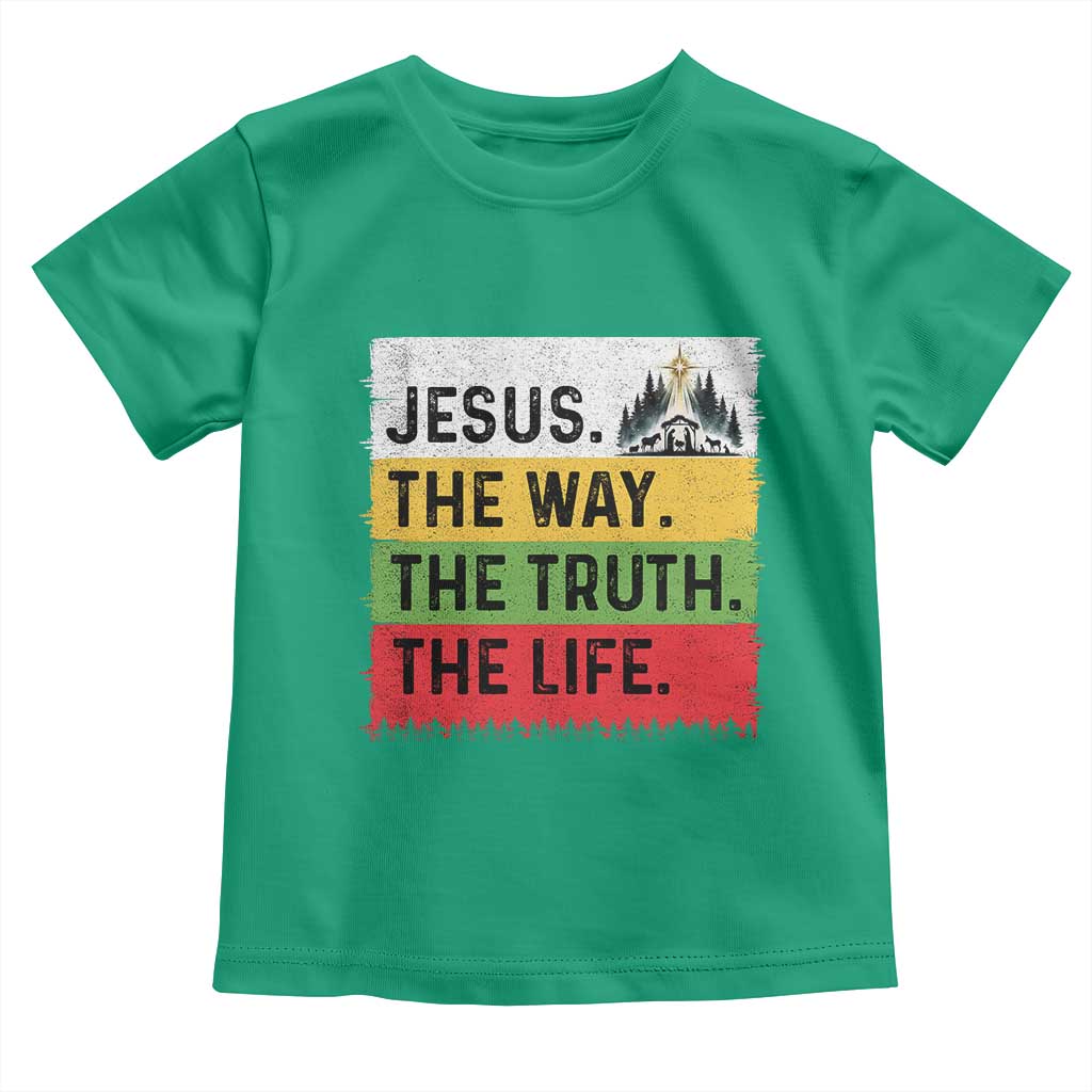 Jesus Christian Toddler T Shirt The Way The Truth The Life Nativity Scene TS14 Irish Green Print Your Wear