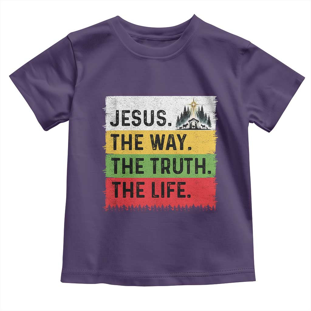 Jesus Christian Toddler T Shirt The Way The Truth The Life Nativity Scene TS14 Purple Print Your Wear