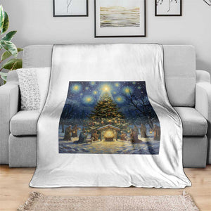 Nativity Scene Throw Blanket Christmas Starry Night Christian Jesus Baby Jesus Holiday TS14 Print Your Wear