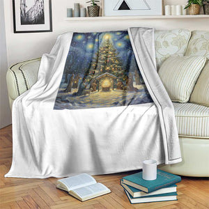 Nativity Scene Throw Blanket Christmas Starry Night Christian Jesus Baby Jesus Holiday TS14 Print Your Wear