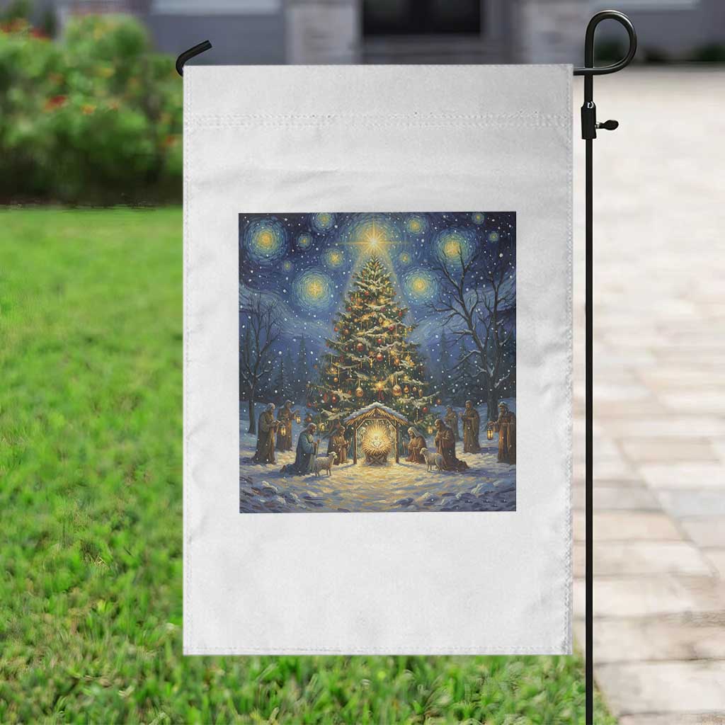Nativity Scene Garden Flag Christmas Starry Night Christian Jesus Baby Jesus Holiday TS14 Print Your Wear