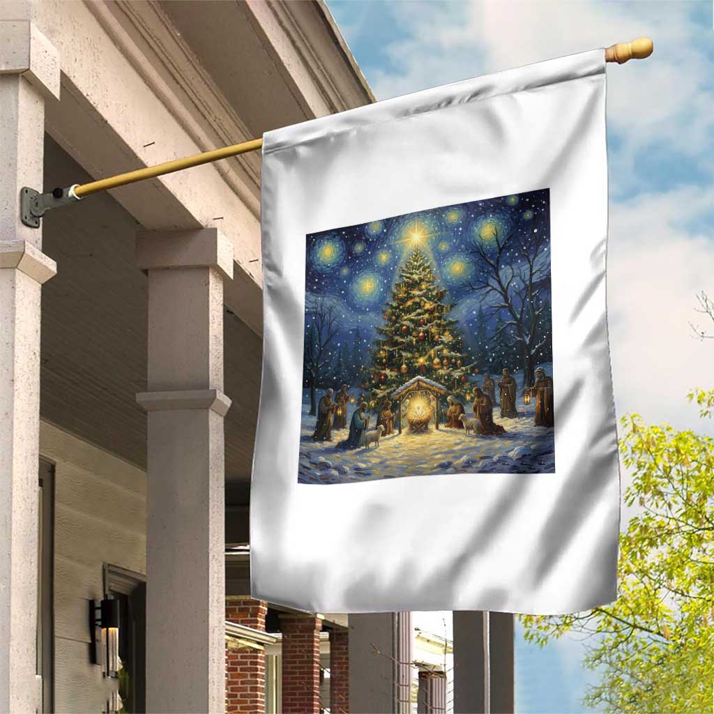 Nativity Scene Garden Flag Christmas Starry Night Christian Jesus Baby Jesus Holiday TS14 Print Your Wear