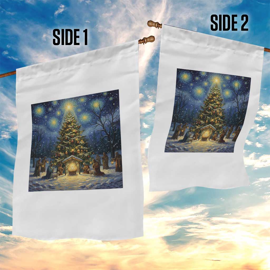 Nativity Scene Garden Flag Christmas Starry Night Christian Jesus Baby Jesus Holiday TS14 Print Your Wear