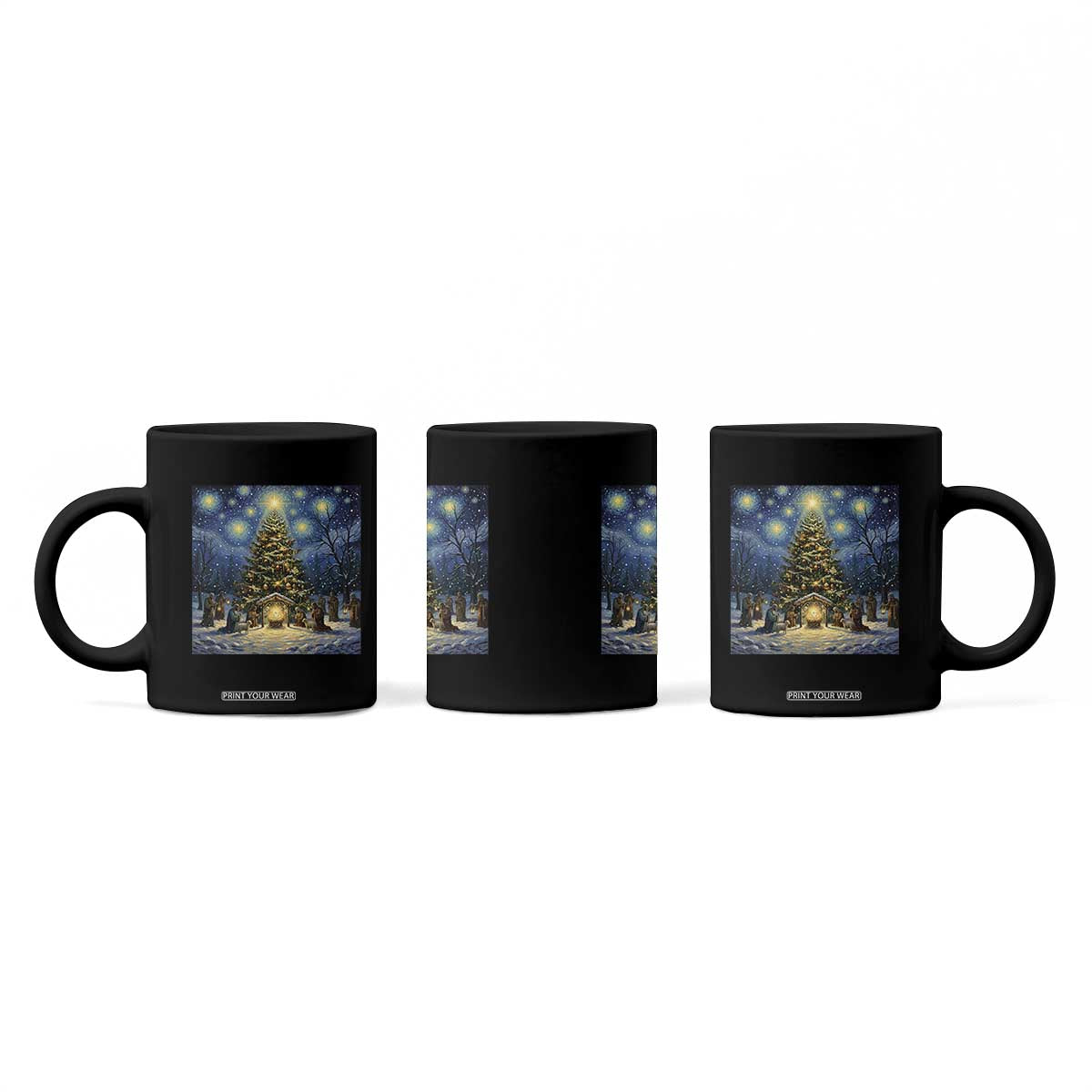 Nativity Scene Coffee Mug Christmas Starry Night Christian Jesus Baby Jesus Holiday TS14 Print Your Wear