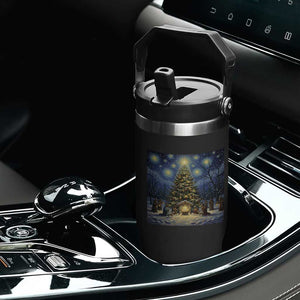 Nativity Scene Flip Straw Tumbler Christmas Starry Night Christian Jesus Baby Jesus Holiday TS14 Print Your Wear