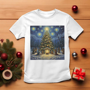 Nativity Scene T Shirt Christmas Starry Night Christian Jesus Baby Jesus Holiday TS14 White Print Your Wear