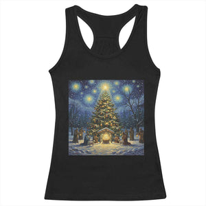 Nativity Scene Racerback Tank Top Christmas Starry Night Christian Jesus Baby Jesus Holiday TS14 Black Print Your Wear