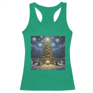 Nativity Scene Racerback Tank Top Christmas Starry Night Christian Jesus Baby Jesus Holiday TS14 Irish Green Print Your Wear