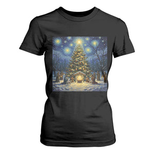 Nativity Scene T Shirt For Women Christmas Starry Night Christian Jesus Baby Jesus Holiday TS14 Black Print Your Wear