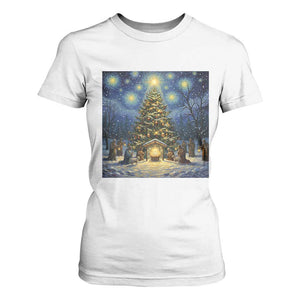 Nativity Scene T Shirt For Women Christmas Starry Night Christian Jesus Baby Jesus Holiday TS14 White Print Your Wear