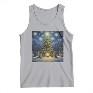 Nativity Scene Tank Top Christmas Starry Night Christian Jesus Baby Jesus Holiday TS14 Athletic Heather Print Your Wear
