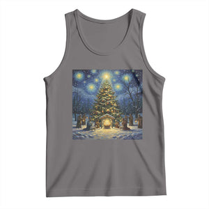 Nativity Scene Tank Top Christmas Starry Night Christian Jesus Baby Jesus Holiday TS14 Deep Heather Print Your Wear