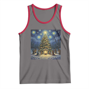 Nativity Scene Tank Top Christmas Starry Night Christian Jesus Baby Jesus Holiday TS14 Deep Heather Red Print Your Wear
