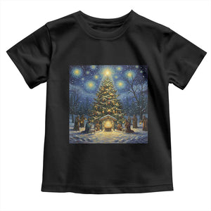 Nativity Scene Toddler T Shirt Christmas Starry Night Christian Jesus Baby Jesus Holiday TS14 Black Print Your Wear