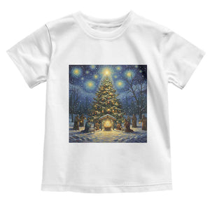 Nativity Scene Toddler T Shirt Christmas Starry Night Christian Jesus Baby Jesus Holiday TS14 White Print Your Wear