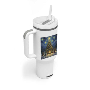 Nativity Scene Tumbler With Handle Christmas Starry Night Christian Jesus Baby Jesus Holiday TS14 Print Your Wear