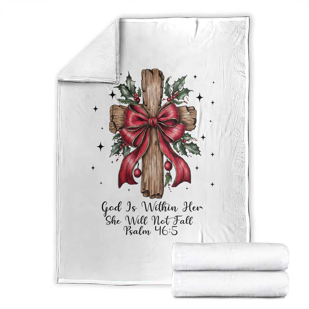 Jesus Christian Throw Blanket Cross Bible Verse Inspirational Christmas TS14 White Print Your Wear