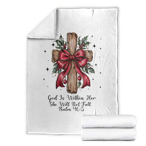 Jesus Christian Throw Blanket Cross Bible Verse Inspirational Christmas TS14 White Print Your Wear