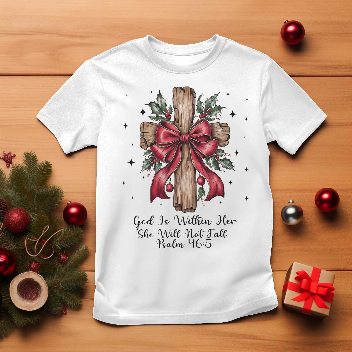 Jesus Christian T Shirt Cross Bible Verse Inspirational Christmas TS14 White Print Your Wear