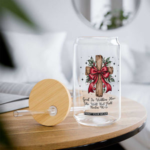 Jesus Christian Glass Can Cross Bible Verse Inspirational Christmas TS14 Print Your Wear