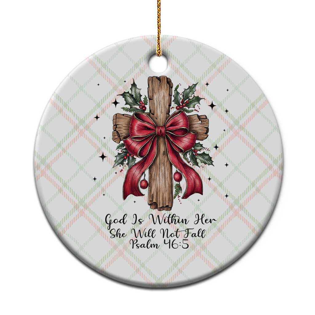 Jesus Christian Ceramic Ornament Cross Bible Verse Inspirational Xmas TS14 1pc Christmas Plaid Print Your Wear