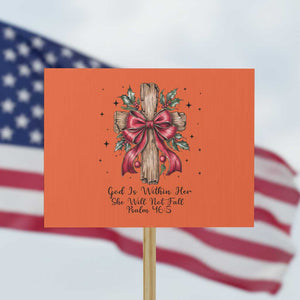 Jesus Christian Protest Sign Cross Bible Verse Inspirational Christmas TS14 Horizontal 18" × 24" Orange Print Your Wear