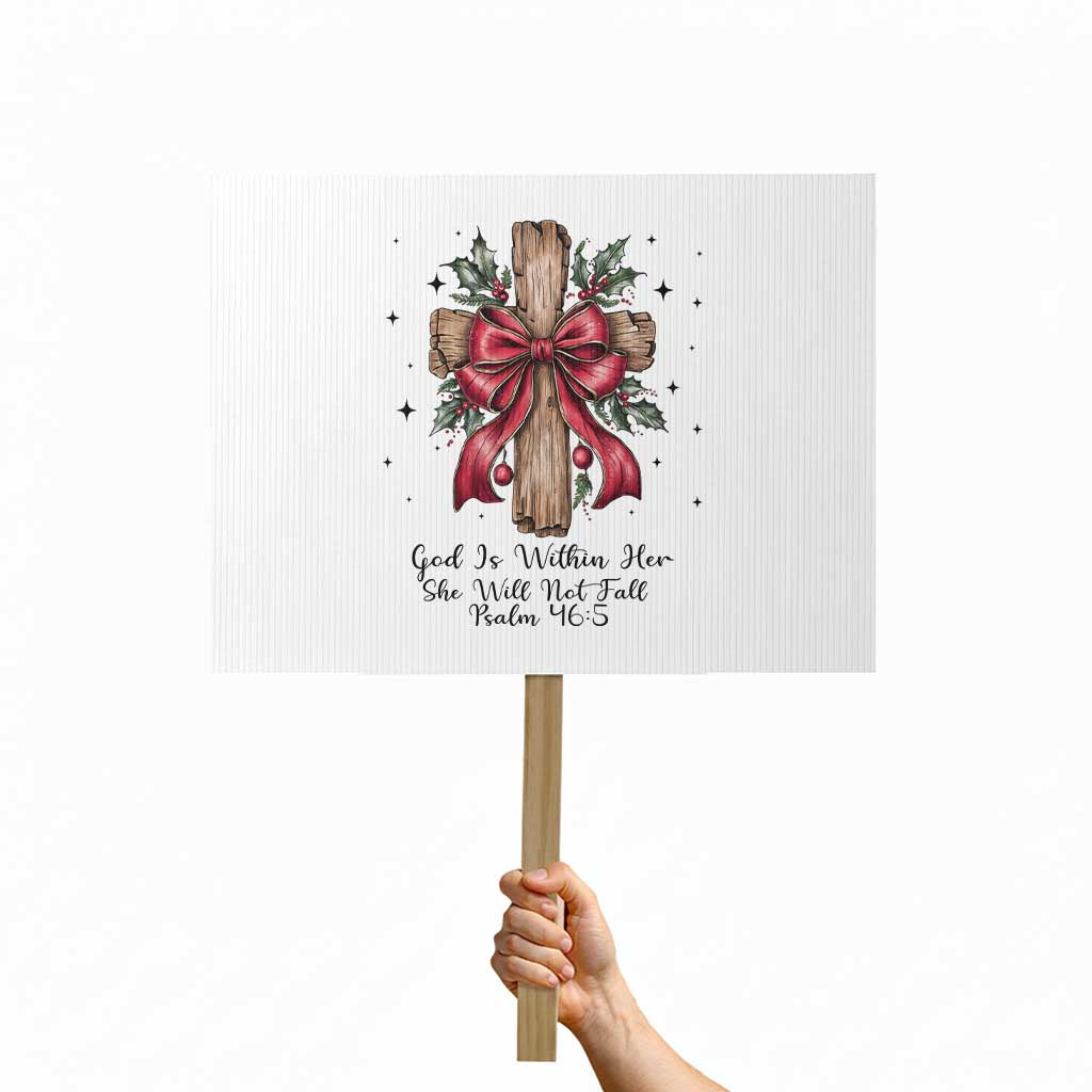 Jesus Christian Protest Sign Cross Bible Verse Inspirational Christmas TS14 Horizontal 18" × 24" White Print Your Wear