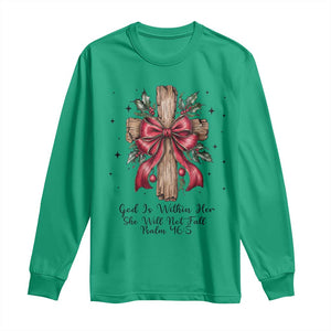 Jesus Christian Long Sleeve Shirt Cross Bible Verse Inspirational Christmas TS14 Irish Green Print Your Wear