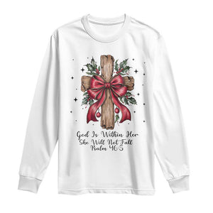 Jesus Christian Long Sleeve Shirt Cross Bible Verse Inspirational Christmas TS14 White Print Your Wear
