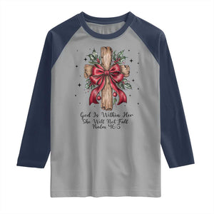 Jesus Christian Raglan Shirt Cross Bible Verse Inspirational Christmas TS14 Sport Gray Navy Print Your Wear