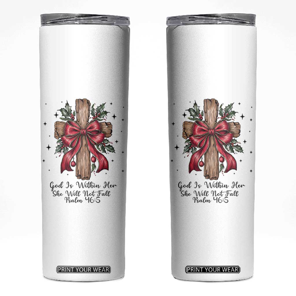 Jesus Christian Skinny Tumbler Cross Bible Verse Inspirational Christmas TS14 White Print Your Wear