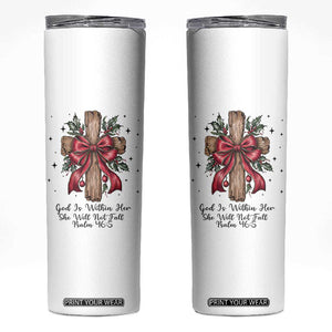Jesus Christian Skinny Tumbler Cross Bible Verse Inspirational Christmas TS14 White Print Your Wear