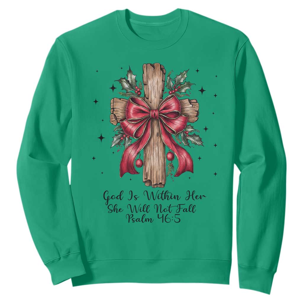 Jesus Christian Sweatshirt Cross Bible Verse Inspirational Christmas TS14 Irish Green Print Your Wear