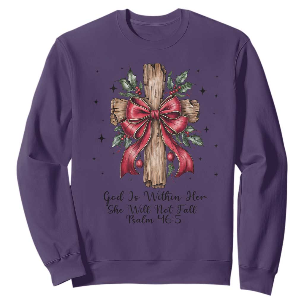 Jesus Christian Sweatshirt Cross Bible Verse Inspirational Christmas TS14 Purple Print Your Wear
