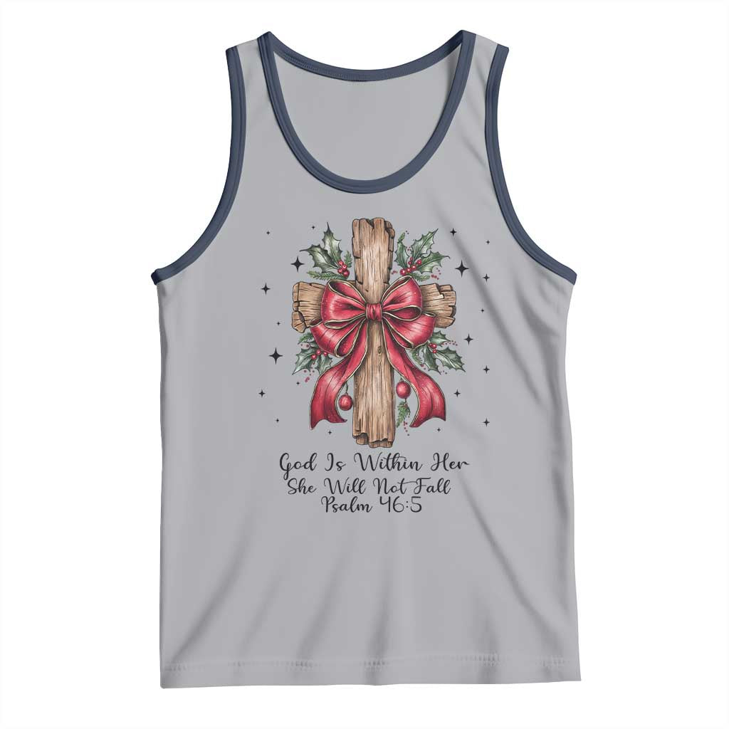 Jesus Christian Tank Top Cross Bible Verse Inspirational Christmas TS14 Athletic Heather Navy Print Your Wear