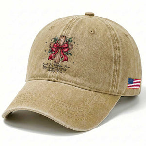 Jesus Christian Washed Cotton Baseball Cap Cross Bible Verse Inspirational Christmas TS14 Print Your Wear