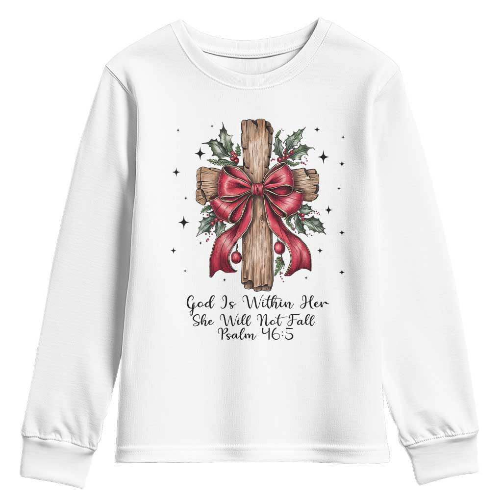 Jesus Christian Youth Sweatshirt Cross Bible Verse Inspirational Christmas TS14 White Print Your Wear