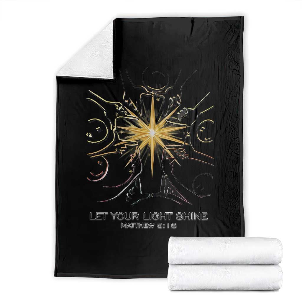 Jesus Christian Throw Blanket Let Your Light Shine Matthew 5:16 TS14 White Print Your Wear