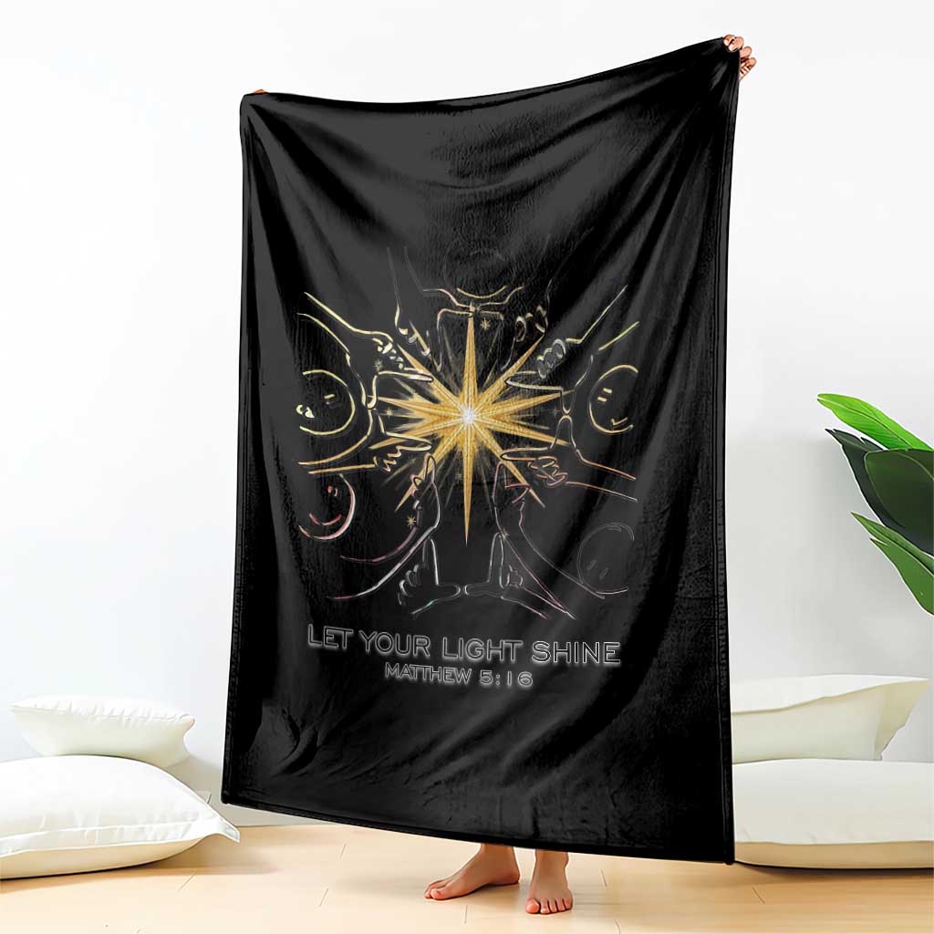 Jesus Christian Throw Blanket Let Your Light Shine Matthew 5:16 TS14 Print Your Wear