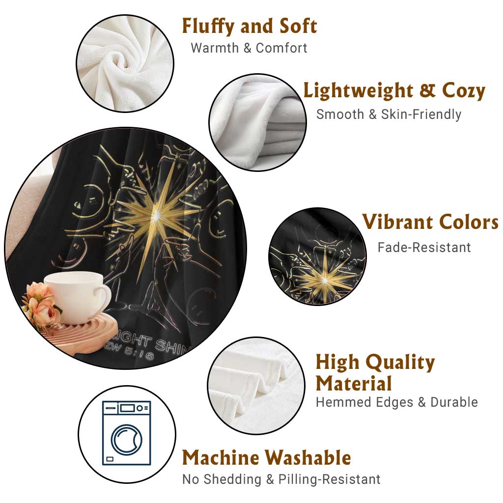 Jesus Christian Throw Blanket Let Your Light Shine Matthew 5:16 TS14 Print Your Wear