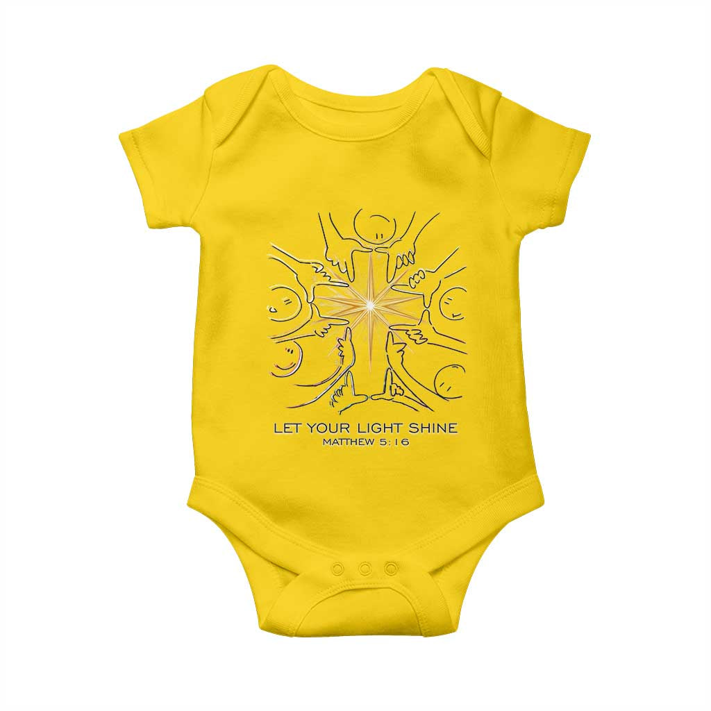 Jesus Christian Baby Onesie Let Your Light Shine Matthew 5:16 TS14 Daisy Print Your Wear