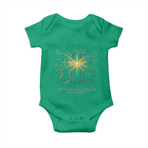 Jesus Christian Baby Onesie Let Your Light Shine Matthew 5:16 TS14 Irish Green Print Your Wear