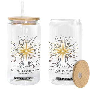 Jesus Christian Glass Can Let Your Light Shine Matthew 5:16 TS14 Print Your Wear